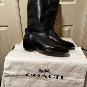 Never Worn Coach Glossy Black Leather Tall Boot